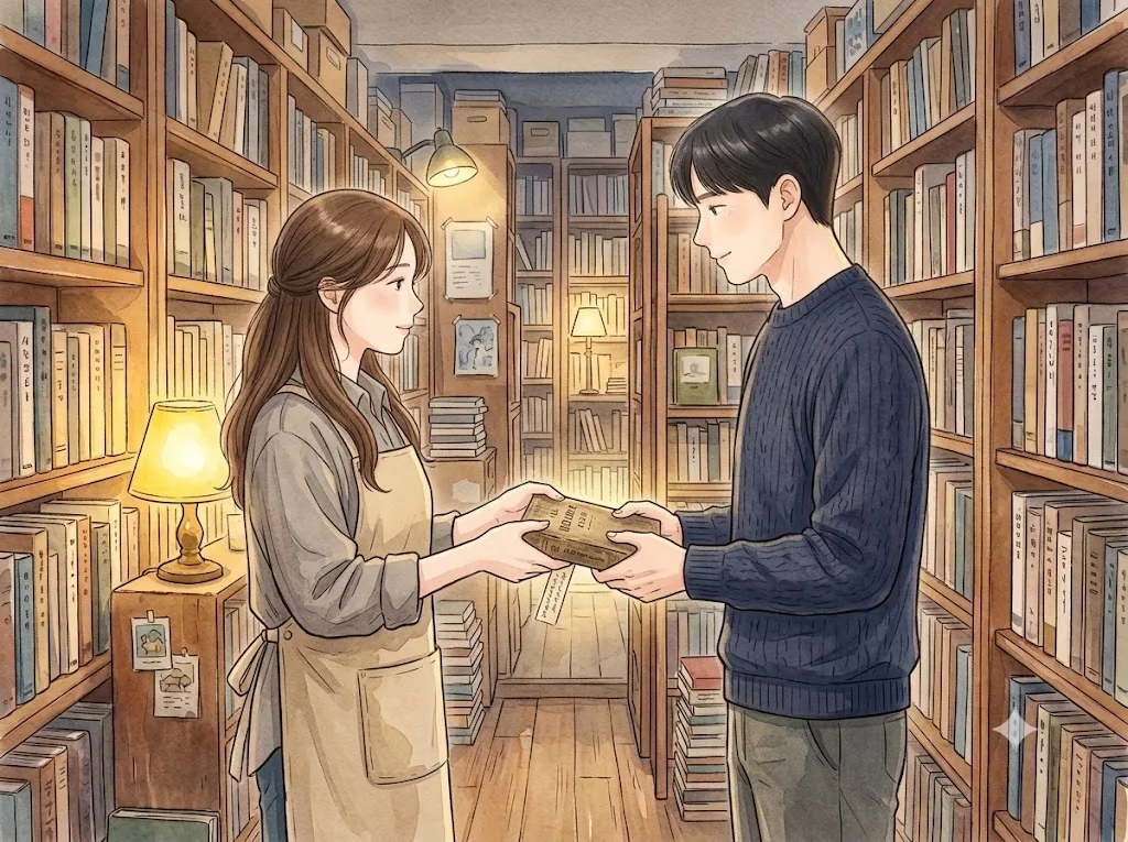 다인이 문시원에게 책을 건네는 손