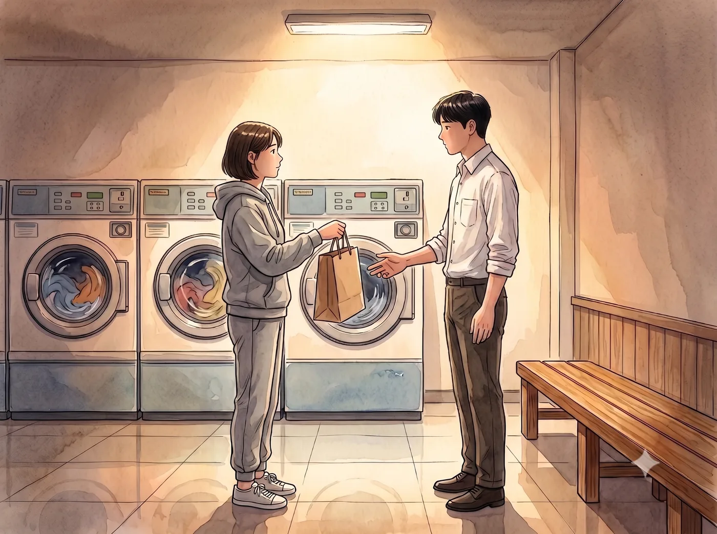 마주 앉아 대화하는 두 사람의 실루엣