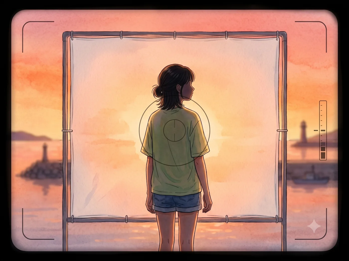 뷰파인더 너머로 본 하경 — 역광